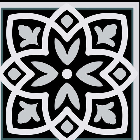 8" X 8" Black White and Gray Mosaic Peel and Stick Tiles