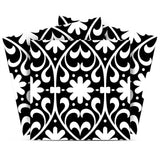 6" X 6" Black and White Floral Peel and Stick Removable Tiles