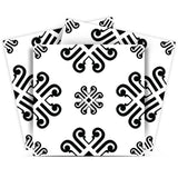 6" X 6" Black and White Daisy Peel and Stick Removable Tiles