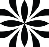 8" X 8" Black and White Colla Peel and Stick Removable Tiles