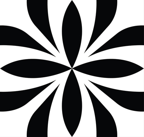 8" X 8" Black and White Colla Peel and Stick Removable Tiles