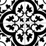 8" X 8" Black and White Roka Peel and Stick Removable Tiles