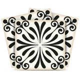 6" X 6" Black and White Flo Peel and Stick Removable Tiles