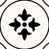 5" X 5" Black and White Rosa Peel and Stick Removable Tiles