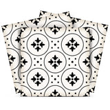 7" X 7" Black and White Rosa Peel and Stick Removable Tiles