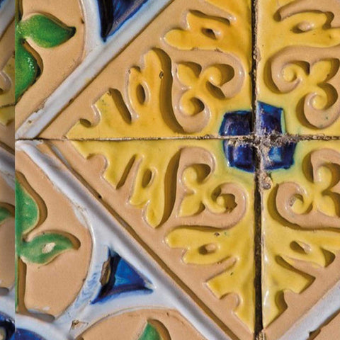 6" X 6" Yellow Blue Provence Peel and Stick Removable Tiles