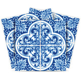 7" X 7" Blue and White Cross Peel And Stick Tiles