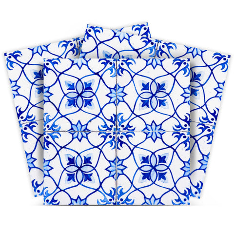 4" X 4" Blue Micro Peel And Stick Removable Tiles