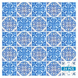 5" X 5" Blue and White Medi Peel And Stick Tiles