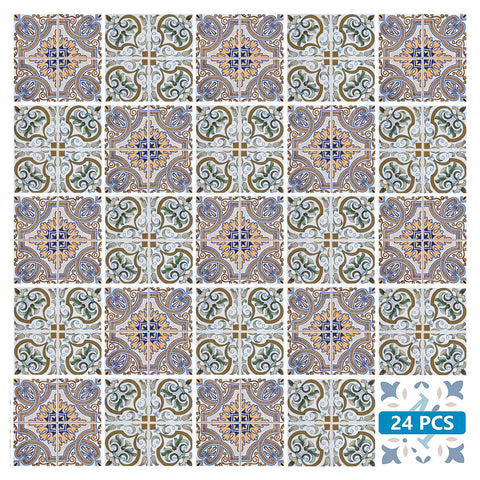 8" X 8" Muted Pastel Kyla Peel And Stick Tiles