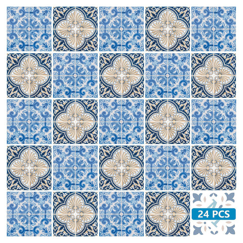5" X 5" Blue Taupe Tobi Peel And Stick Tiles