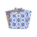 6" X 6" Blue and Muted Taupe Peel And Stick Tiles