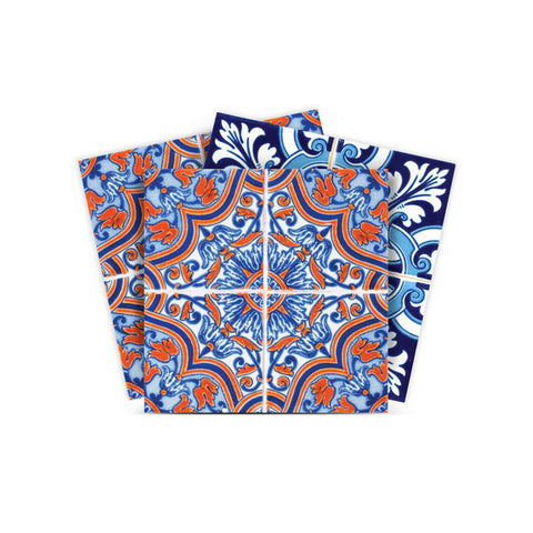 5" X 5" Prima Blue Peel And Stick Removable Tiles