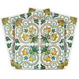 5" X 5" Green Yellow Melo Peel and Stick Tiles