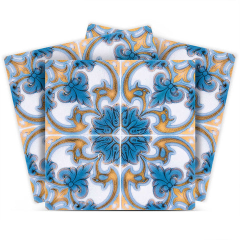 5" X 5" Teal Taupe Sia Removable Peel and Stick Tiles