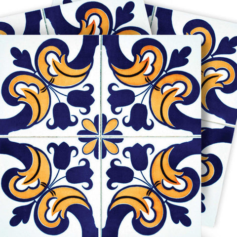7" X 7" Blue Mikos Removable Peel and Stick Tiles