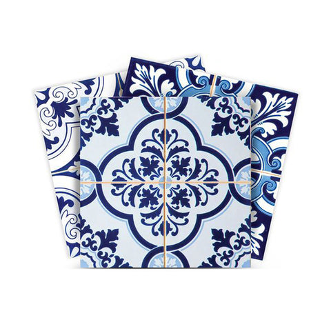 6" X 6" Azul Multi Mosaic Peel and Stick Tiles