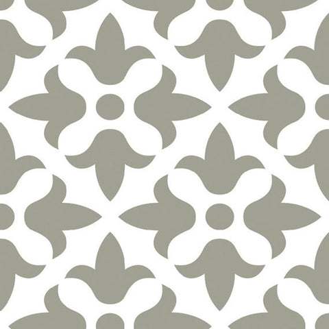 7" X 7" Sage Gray Fleur Removable Peel and Stick Tiles