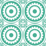 7" x 7" Light Green And White Geo Peel and Stick Removable Tiles