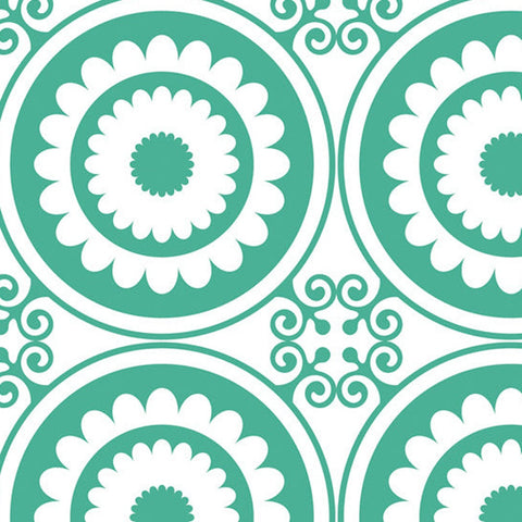 8" x 8" Light Green And White Geo Peel and Stick Removable Tiles