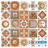8" x 8" Retro Orange Mosaic Peel and Stick Removable Tiles