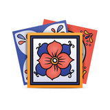 7" x 7" Shades of Blue Celestial Mosaic Peeland Stick Removable Tiles