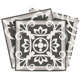 7" x 7" Wood Brown and White Mosaic Peel and Stick Removable Tiles