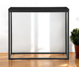 35" Black Wood and Steel Frame Console Table