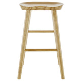 29" Natural Manufactured Wood Backless Bar Height Bar Chair