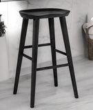 29" Black Manufactured Wood Backless Bar Height Bar Chair