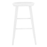 29" White Manufactured Wood Backless Bar Height Bar Chair