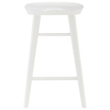 25" White Solid Wood Backless Counter Height Bar Chair