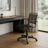 Black Adjustable Swivel Bungee Rolling Office Chair