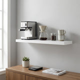 43" White Wooden Wall Mounted Floating Shelf