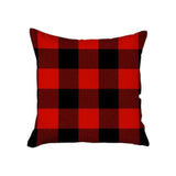 Set Of Four 18 X 18 Red And Black Plaid Zippered Polyester Christmas Throw Pillow