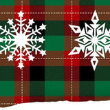 Set of 2 Christmas Snowflake Trio Plaid Lumbar Pillow Covers