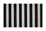 2' X 4' Black and Tan Wide Stripe Washable Floor Mat