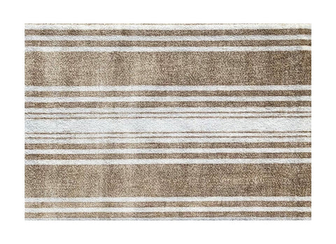 2' X 3' Tan Striped Shag Area Rug