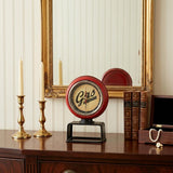 21" Red Metal Hand Painted Gas Pump Clock Sculpture