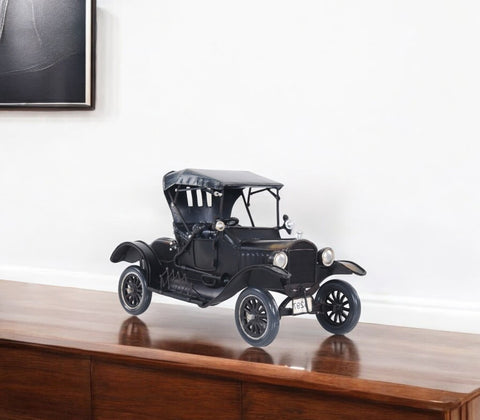 12" Black Metal c1908 Ford Model Car Tabletop Sculpture