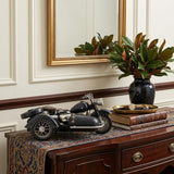 8" Black Metal Hand Painted Decorative Motorcycle