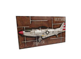 24" Brown And Silver Metal Hand Painted Model Airplane