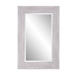 35" Gray Woven Faux Wood Framed Accent Mirror