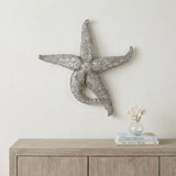 15" Antiqued Silver Resin Starfish Hanging Dimensional Sculpture