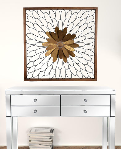 30" X 2" Black Iron Square Framed Art