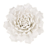 6" Off White Ceramic Flower Hanging Dimensional Sculpture