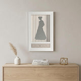 19" X 12" White Glass And Wood Mother Framed Art