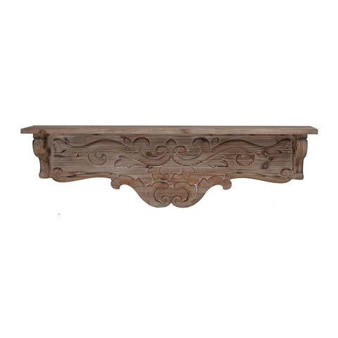 7" Brown Wood Wall Shelf