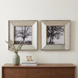 Set of Two Gray Square Framed Art