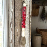 2" X 14" Red And Ivory Crystal Hanging Dimensional Sculpture